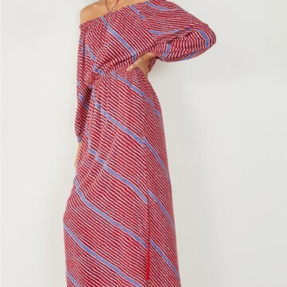 Pink Off-Shoulder Dolman Sleeve Sundress